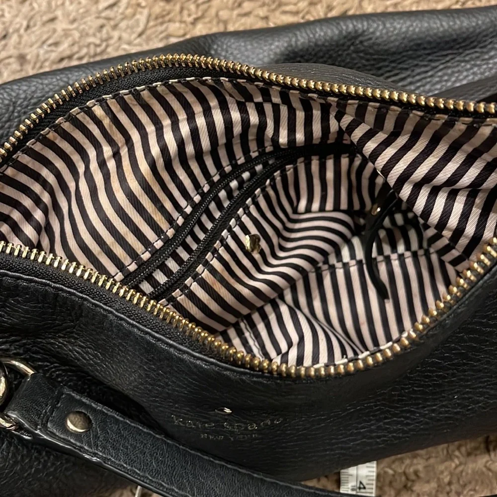 Kate Spade New York Black Grained Leather Shoulder Bag